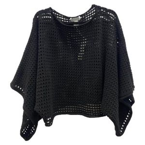 She + Sky Crochet Bat Sleeve Sweater